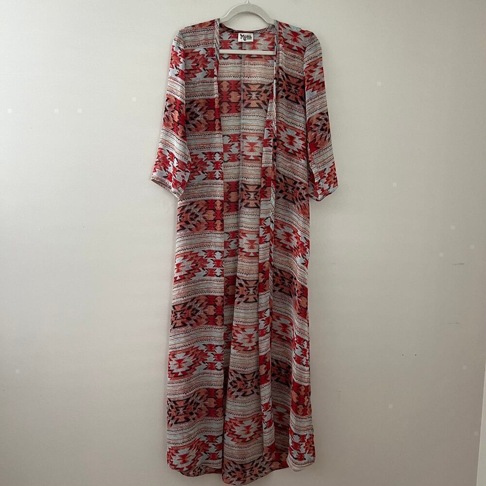 Show Me Your Mumu Kamryn Cape Aztec Printed Longline Kimono Loose Flowy Cape‎